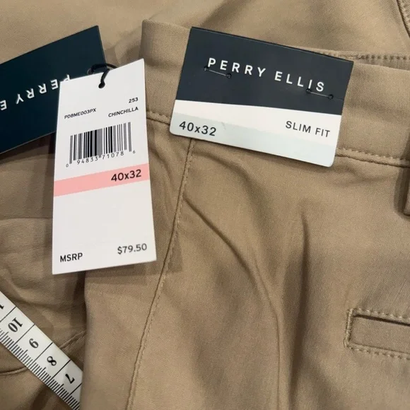 Perry Ellis Slim Fit Pants 40 X 32 NWT